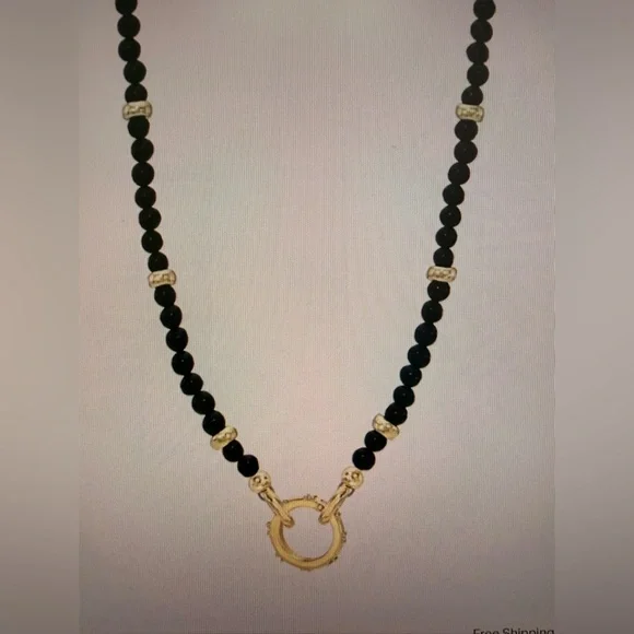 Zoe Lev Custom Black Onyx Necklace Diamond Dagger charm & enhancer Brand New 🆕 - Picture 10 of 10